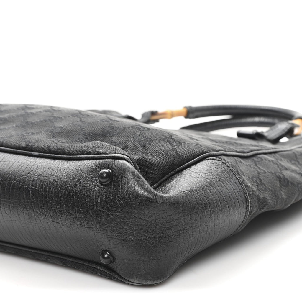 Monogram Bamboo Handle Bag Black