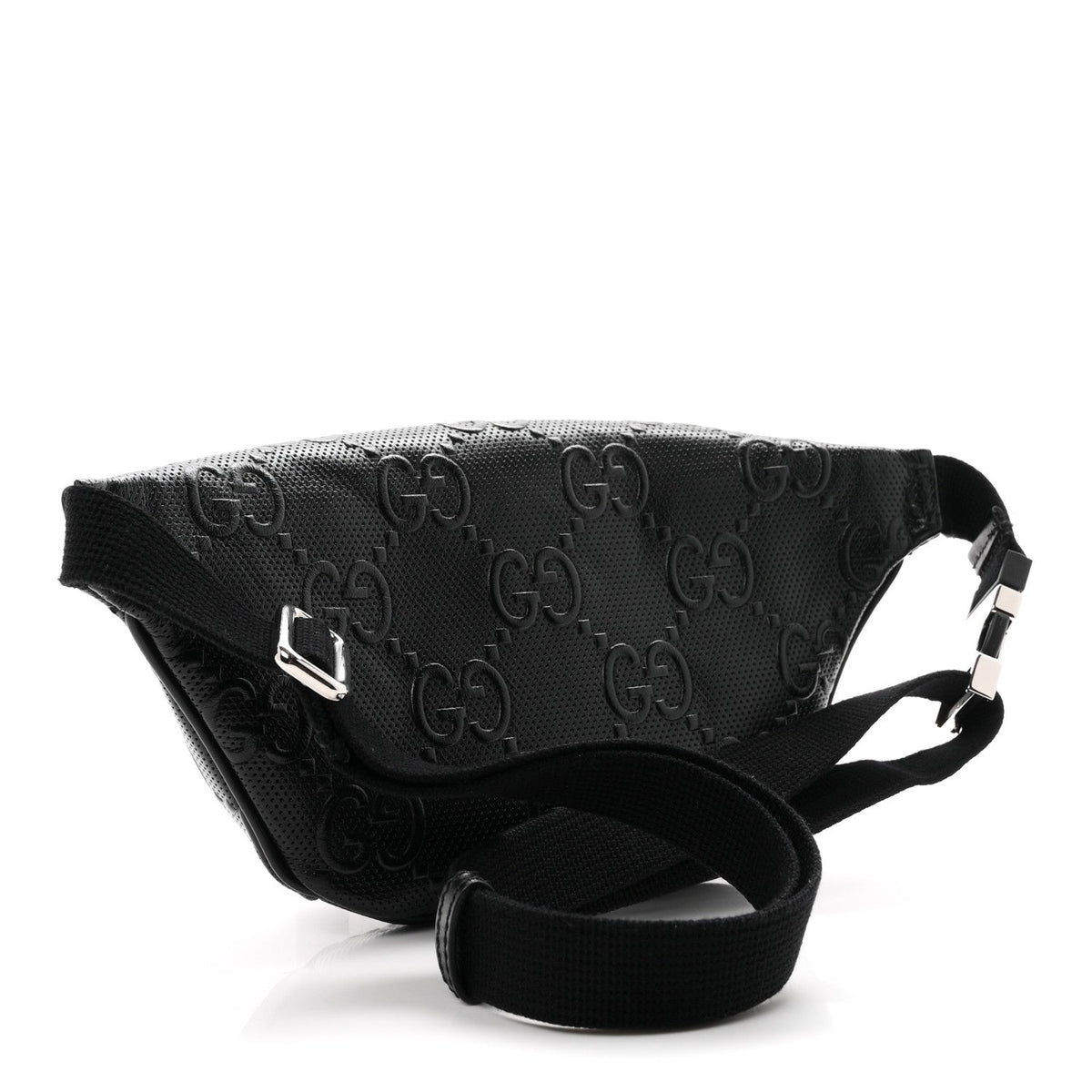 Calfskin GG Tennis Embossed Belt Bag Black