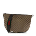 Monogram Calfskin Web Large Shoulder Bag Beige Brown