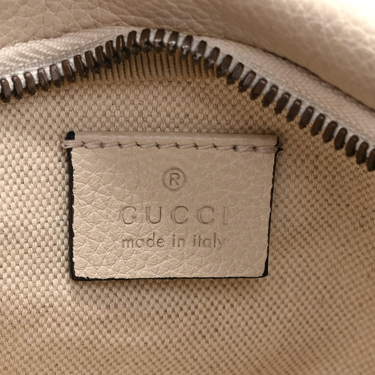 Grained Calfskin Small Logo Belt Bag White