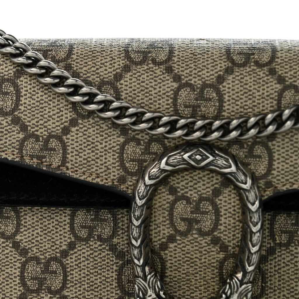 GG Supreme Monogram Super Mini Dionysus Shoulder Bag Black