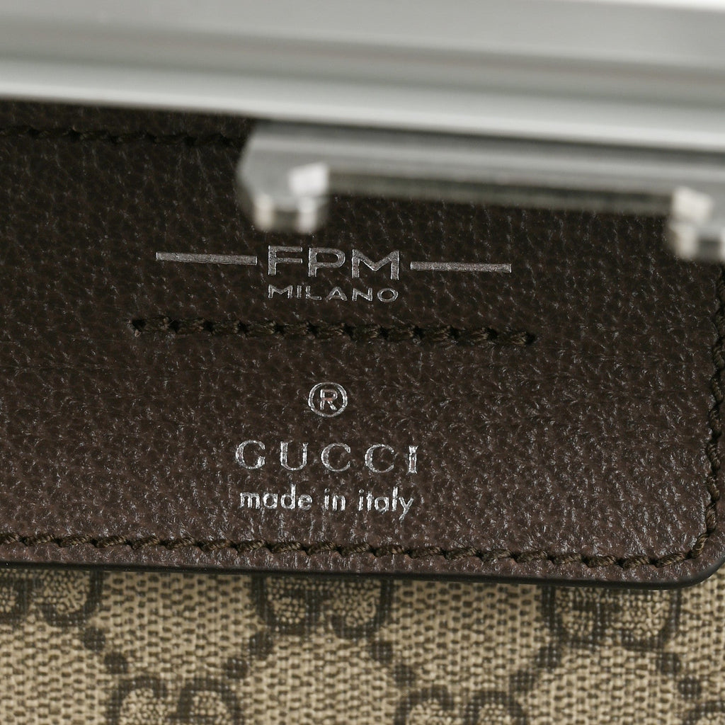 GG Supreme Monogram Aluminium Porter Medium Trolley Suitcase Silver