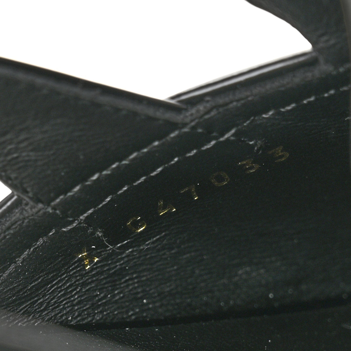 Shiny Calfskin Slingback Loafers 39.5  Black