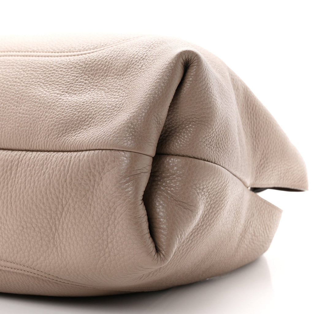 Grained Calfskin Softbit Maxi Shoulder Bag Taupe