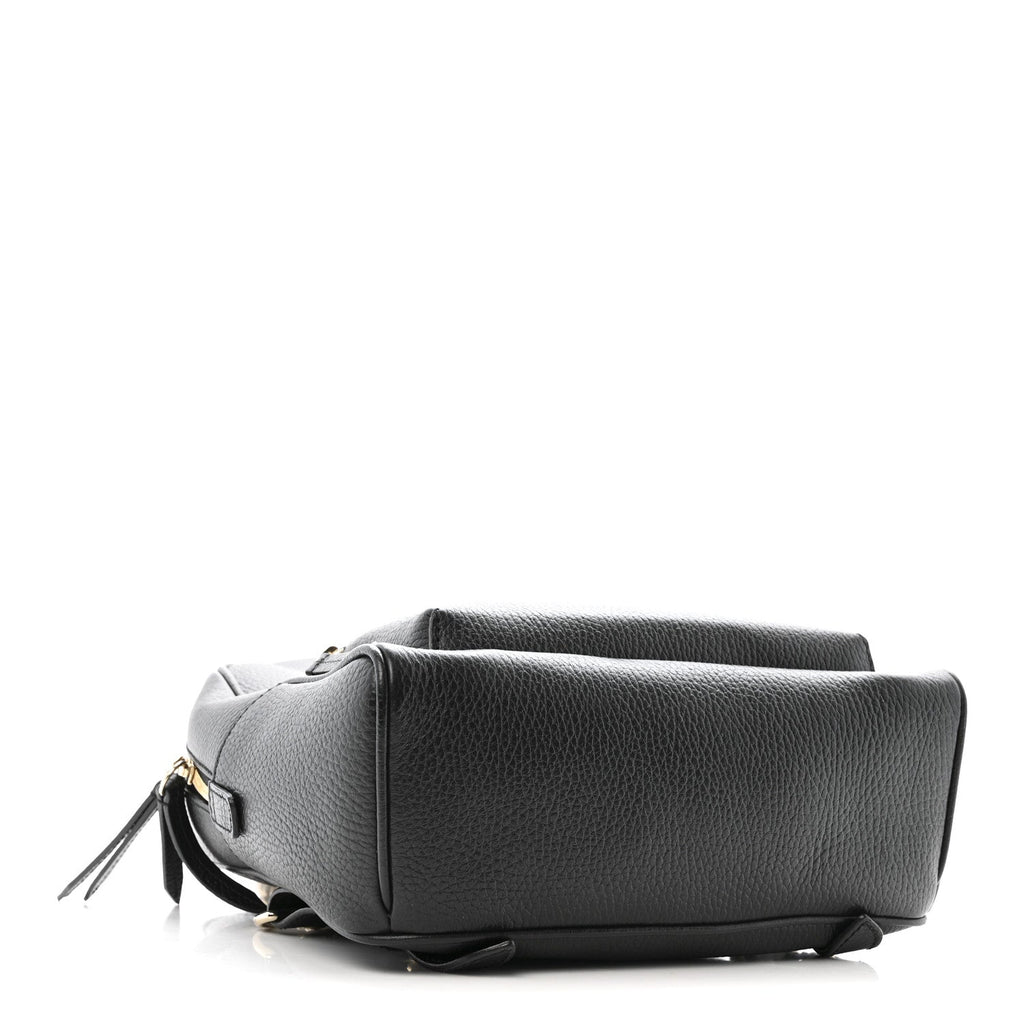 Pebbled Calfskin Soho Chain Backpack Black