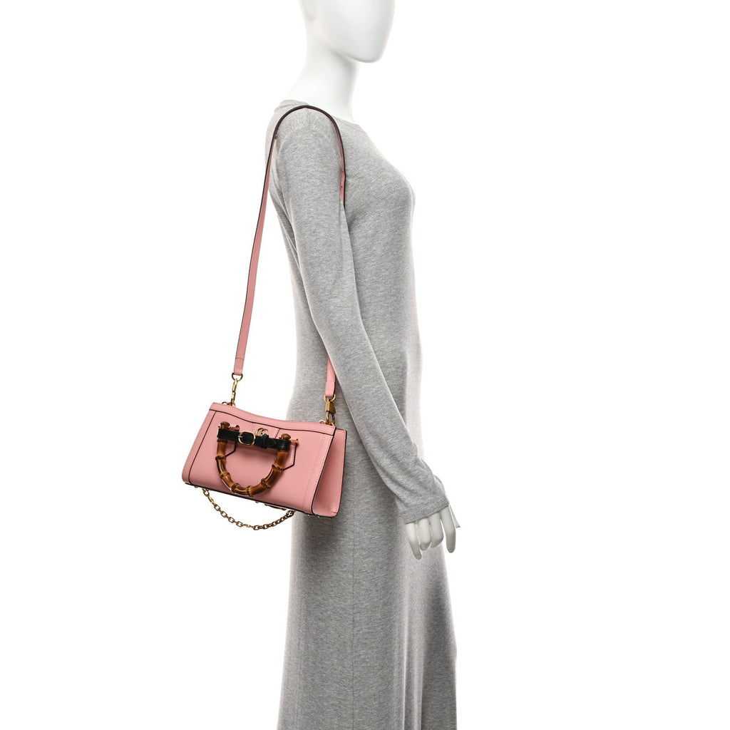 Textured Dollar Calfskin Web Small Diana Shoulder Bag Wild Rose Black