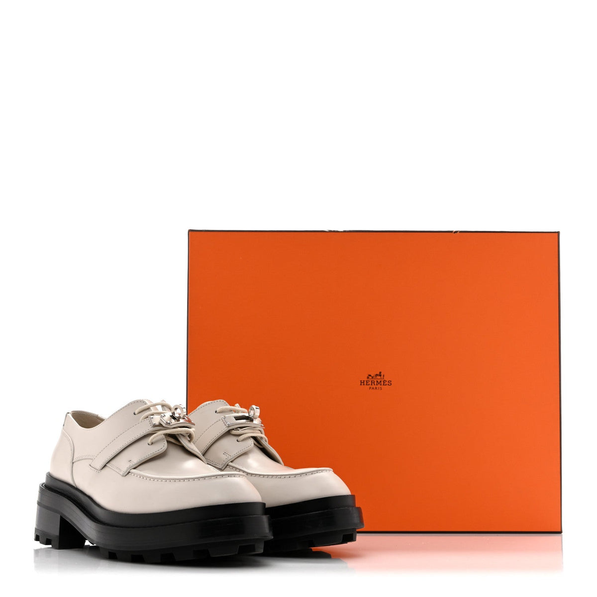 Glossed Calfskin First Derby 36.5 Beige Glaise