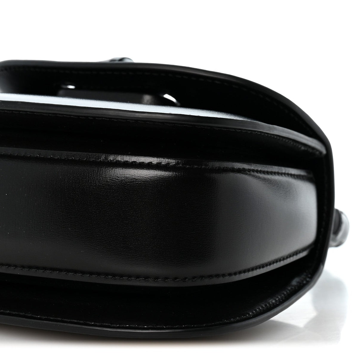 Boarded Dyana Lux Calfskin Web Monochrome Small Bamboo 1947 Top Handle Bag Black