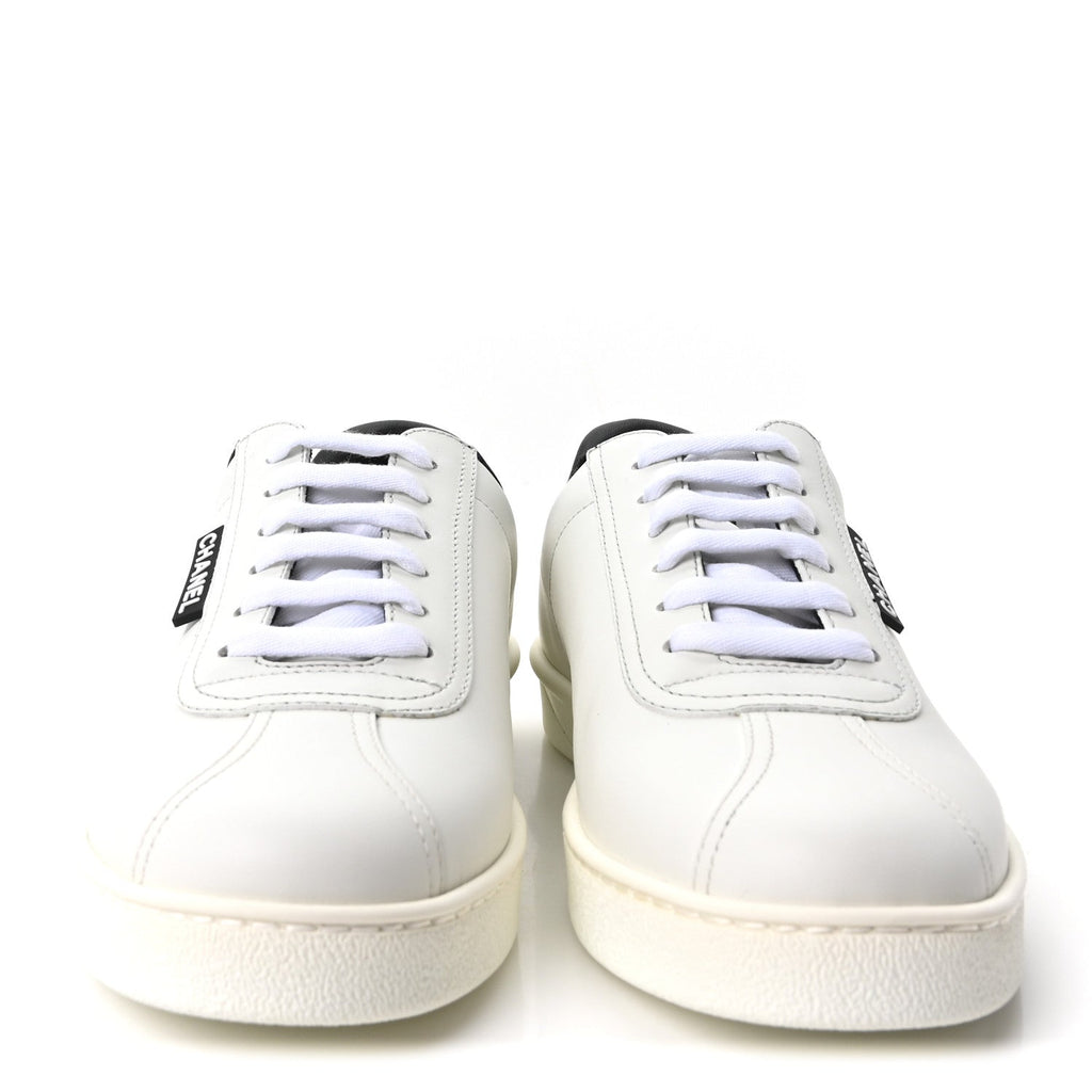 Calfskin CC Womens Sneakers 37.5 White