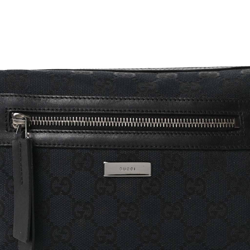 GG Canvas Monogram Shoulder Bag Black