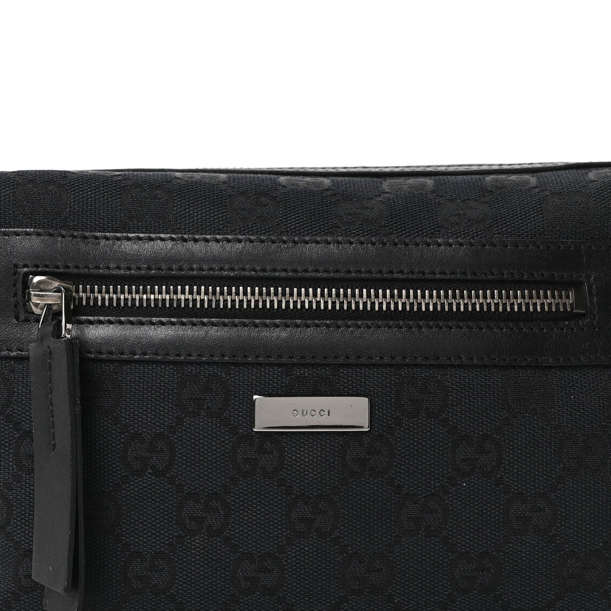 GG Canvas Monogram Shoulder Bag Black