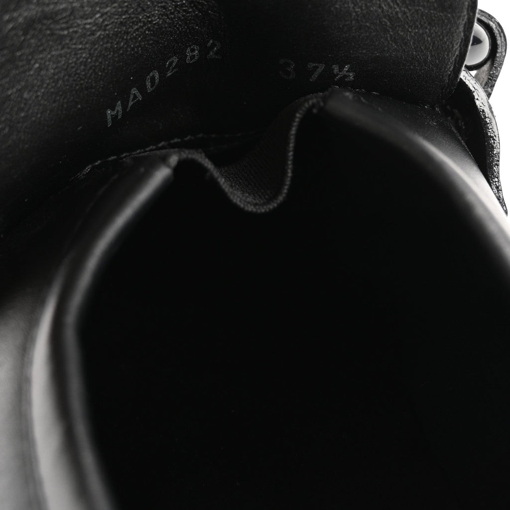Calfskin Oversized Chain Academy Loafers 37.5 Black