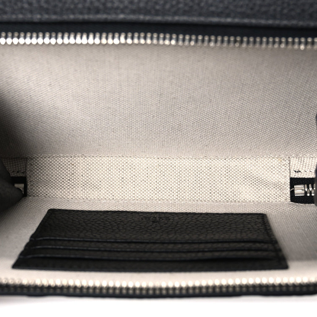 Piuma Calfskin Jumbo GG Embossed Super Mini Messenger Bag Black
