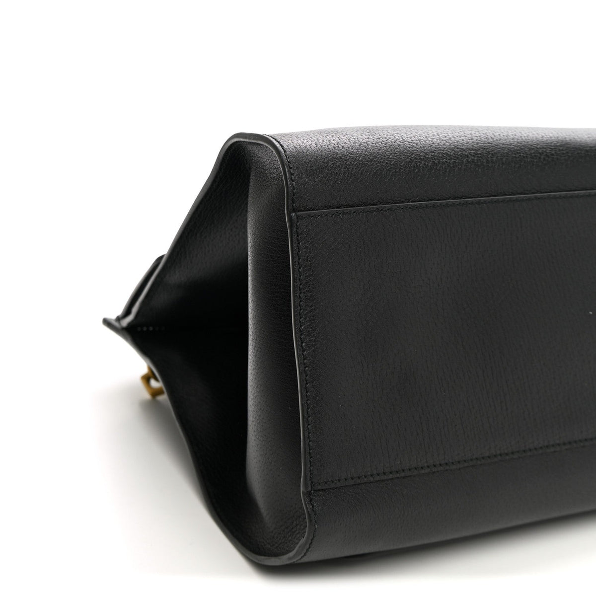 Grained Calfskin Web Crystal Butterfly Stripe Large Totem Top Handle Bag Black