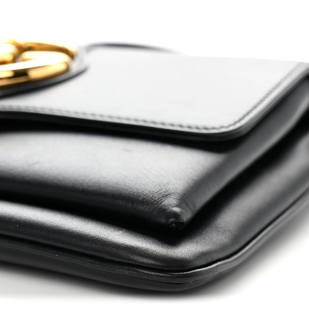 Vitello Palmellato Lux Small Arli Flap Shoulder Bag Black