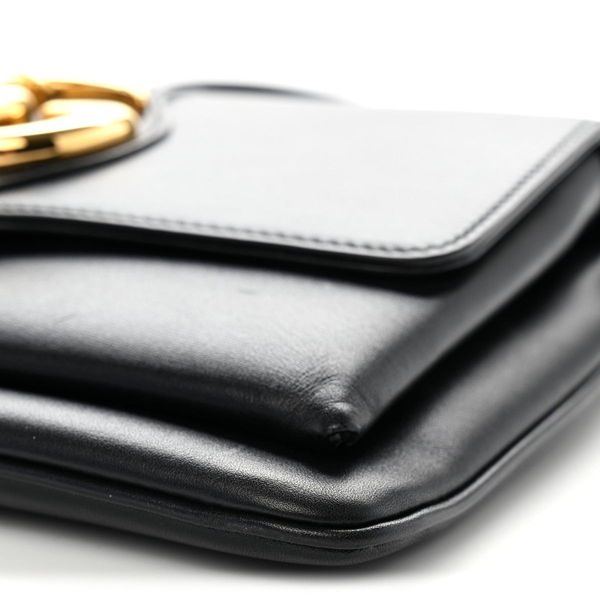 Vitello Palmellato Lux Small Arli Flap Shoulder Bag Black