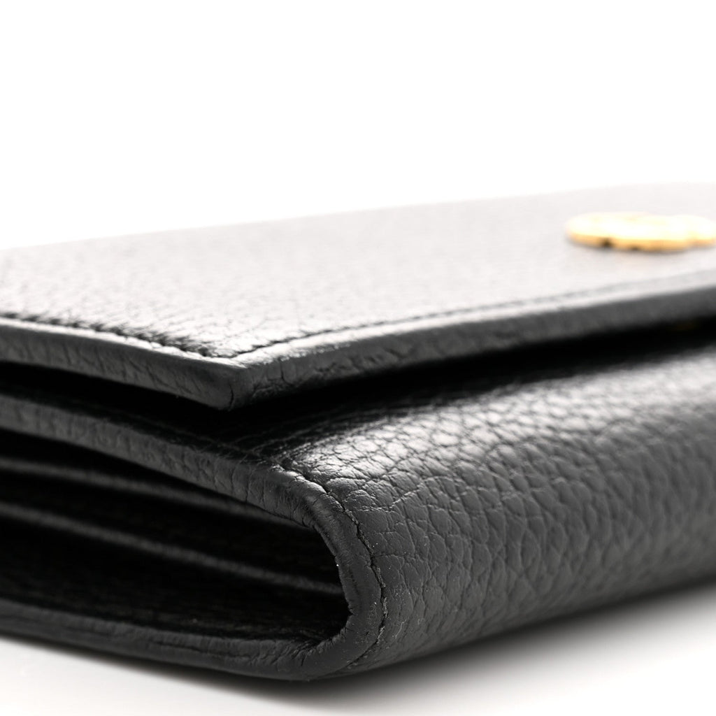 Dollar Calfskin Petite GG Marmont Wallet Chain Bag Black