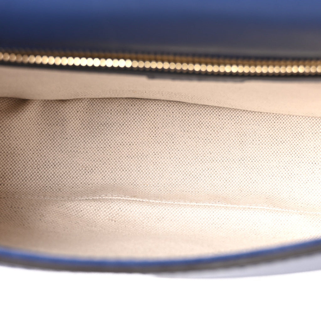 Roxy Calfskin Medium Blondie Top Handle Bag Blue Agata