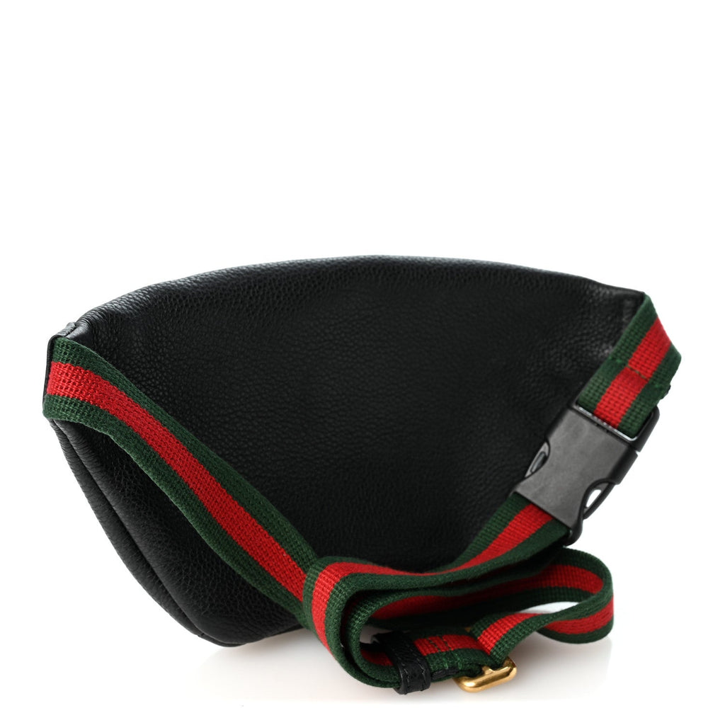 Grained Calfskin Small Logo Belt Bag Black