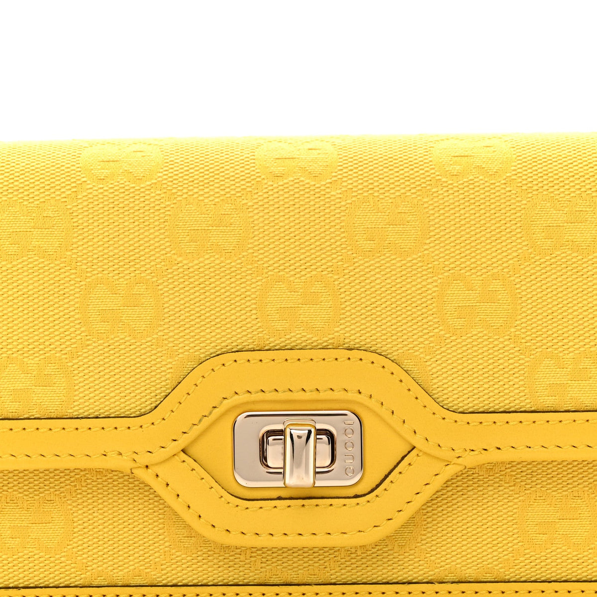 GG Monogram Scratch Lux Calfskin Mini Luce Shoulder Bag Yellow