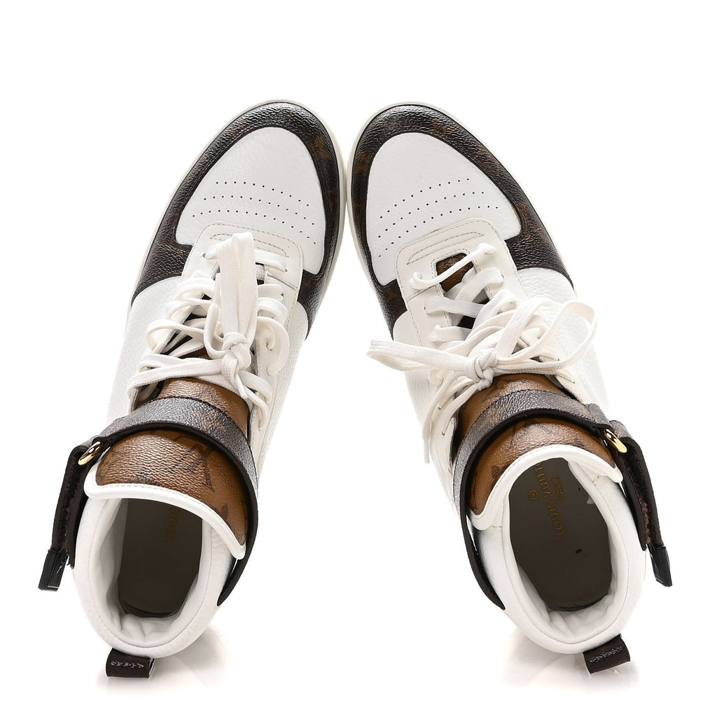 Grained Calfskin Monogram Boombox Sneaker Boots 39 White