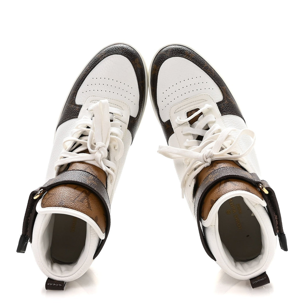 Grained Calfskin Monogram Boombox Sneaker Boots 39 White