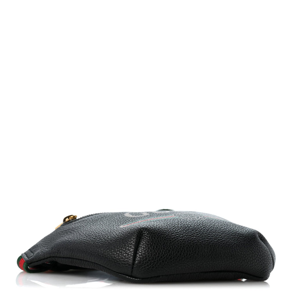 Grained Calfskin Small Logo Belt Bag Black