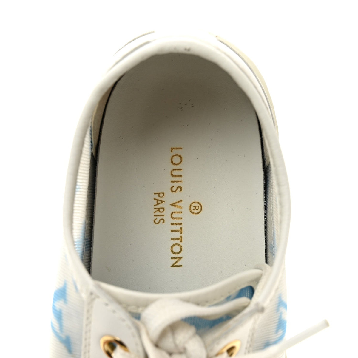 Technical Fabric Calfskin Monogram Stellar Sneakers 35  Blue