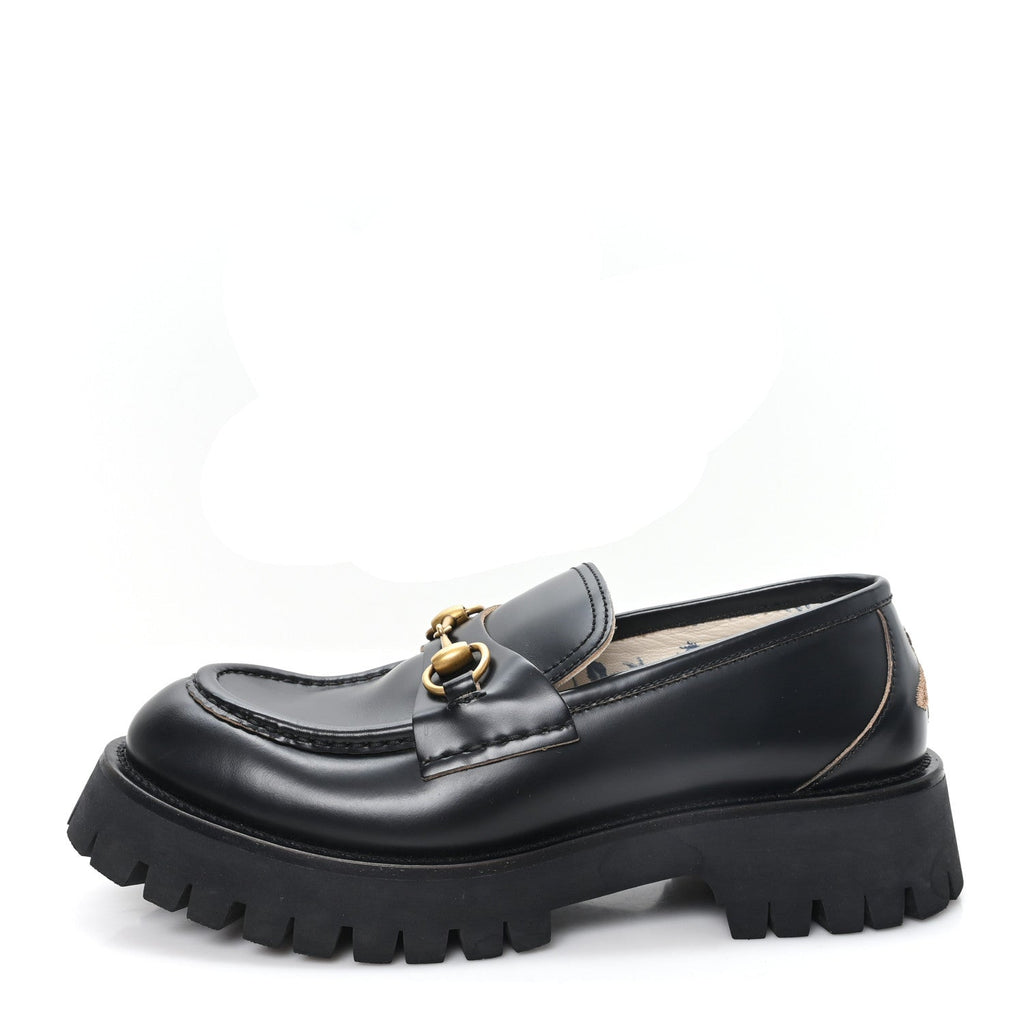 Cordovan Lux Womens Harald Horsebit 25mm Platform Loafers 40 Black