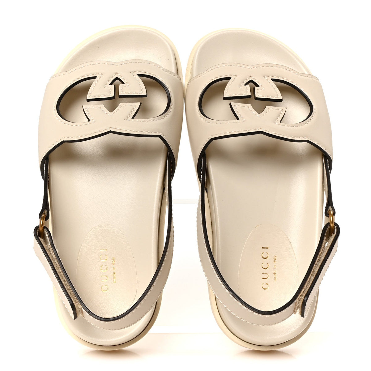Cosmos Softy Calfskin Interlocking G Slingback Sandals 35.5 Mystic White