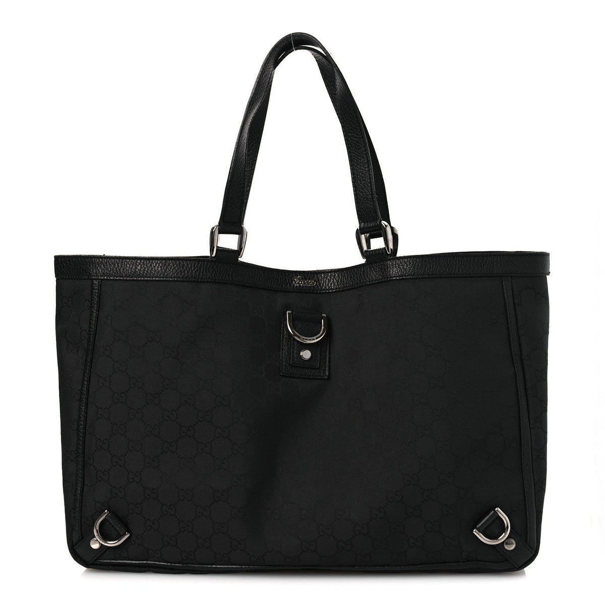 Nylon Monogram Large Abbey Tote Black