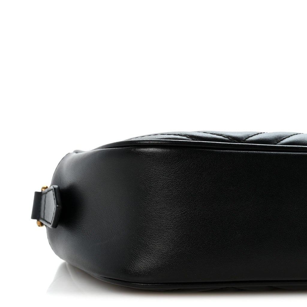 Calfskin Matelasse Small GG Marmont Chain Shoulder Bag Black