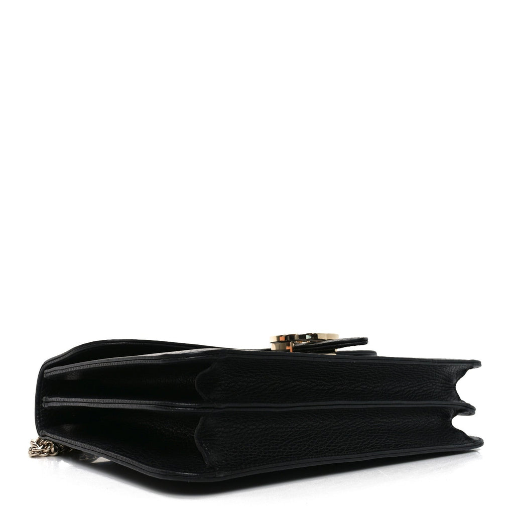 Dollar Calfskin Interlocking G Shoulder Bag Black