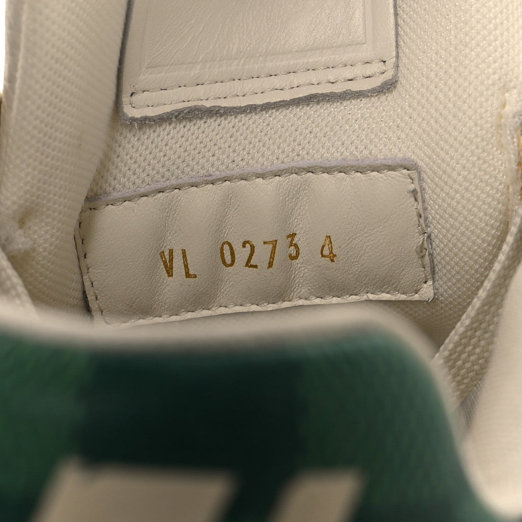 Damier Grained Calfskin Monogram Mens LV Trainer Sneakers 4 Green
