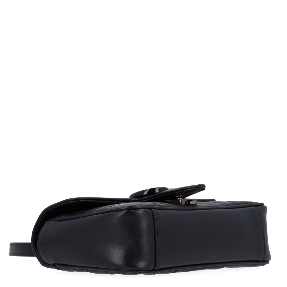 Calfskin Matelasse Monochrome Mini GG Marmont Shoulder Bag Black