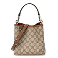 GG Supreme Monogram Emblem Small Shoulder Bag Beige Ebony Sundial
