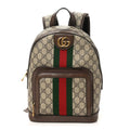 GG Supreme Monogram Calfskin Web Small Ophidia Day Backpack Beige Ebony New Acero