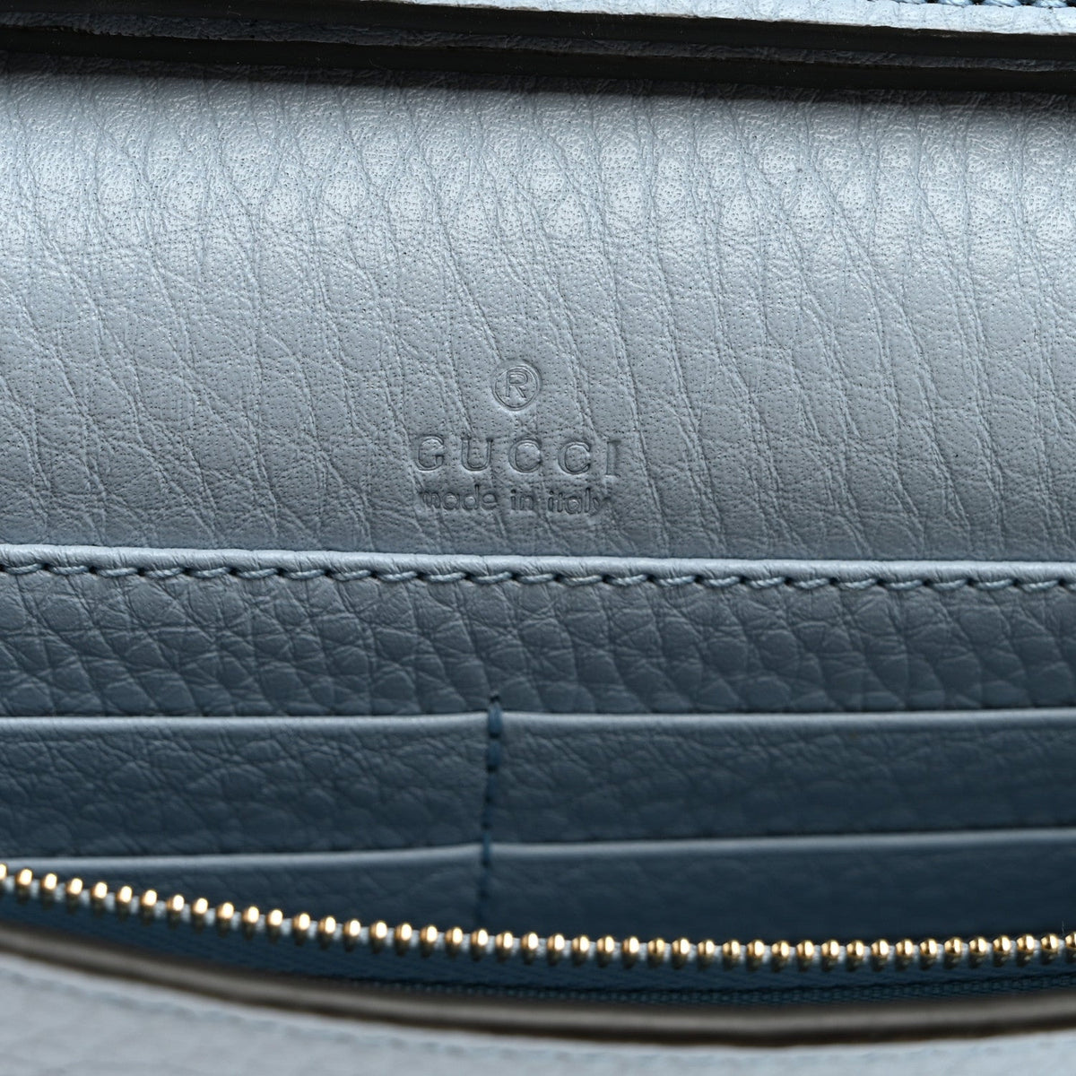 Calfskin Dionysus NM Chain Wallet Porcelain Light Blue