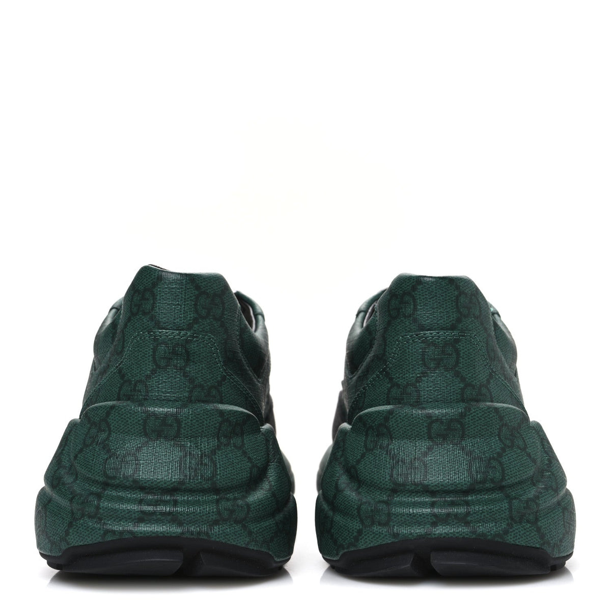 GG Supreme Monogram Mens Rhyton Sneakers 8.5 Black Green