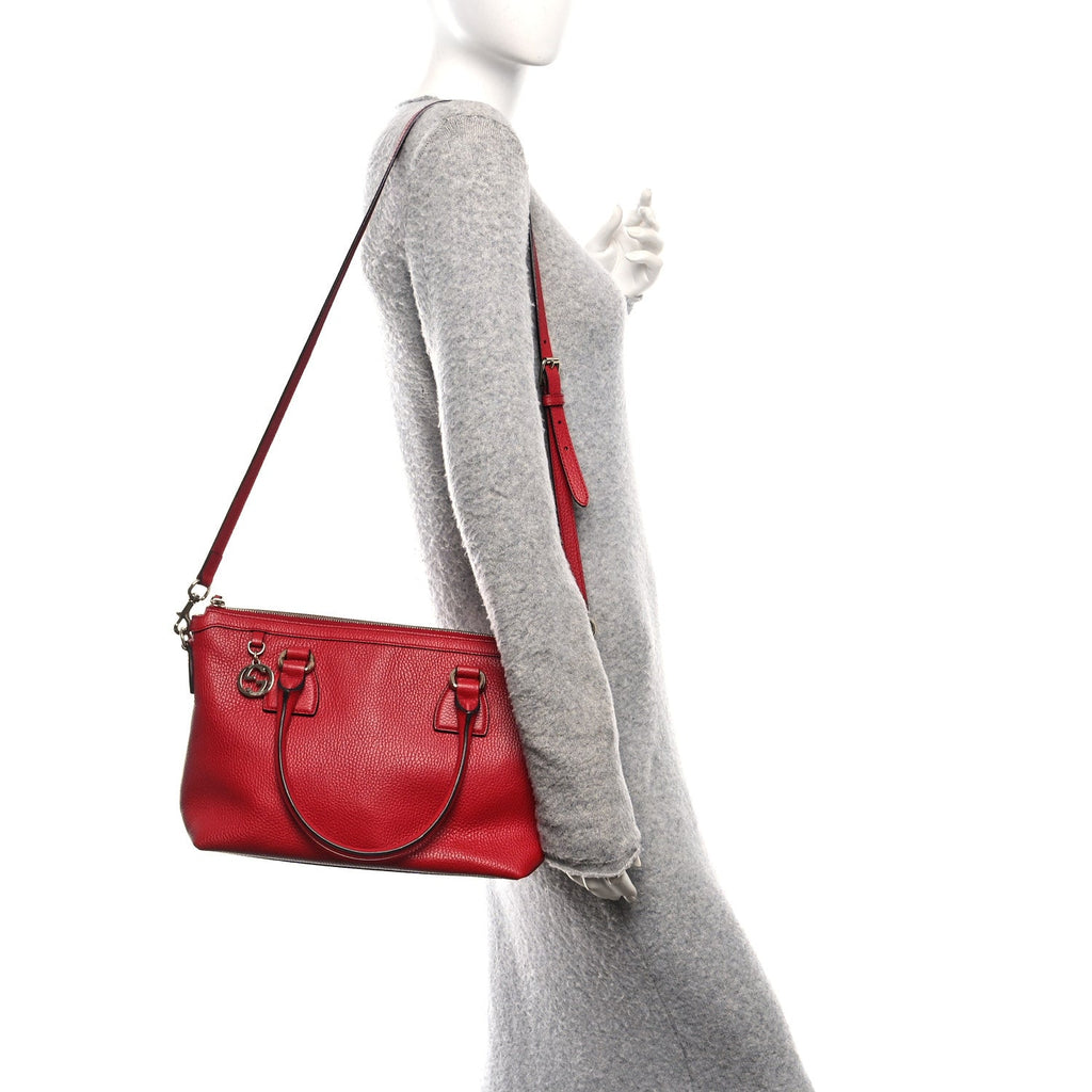 Dollar Calfskin GG Charm Satchel Red