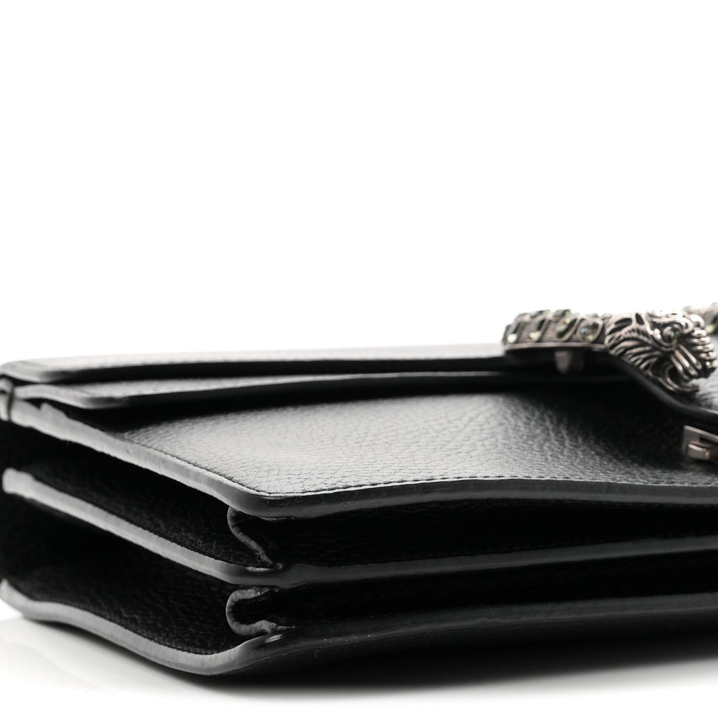 Pebbled Calfskin Small Dionysus Shoulder Bag Black