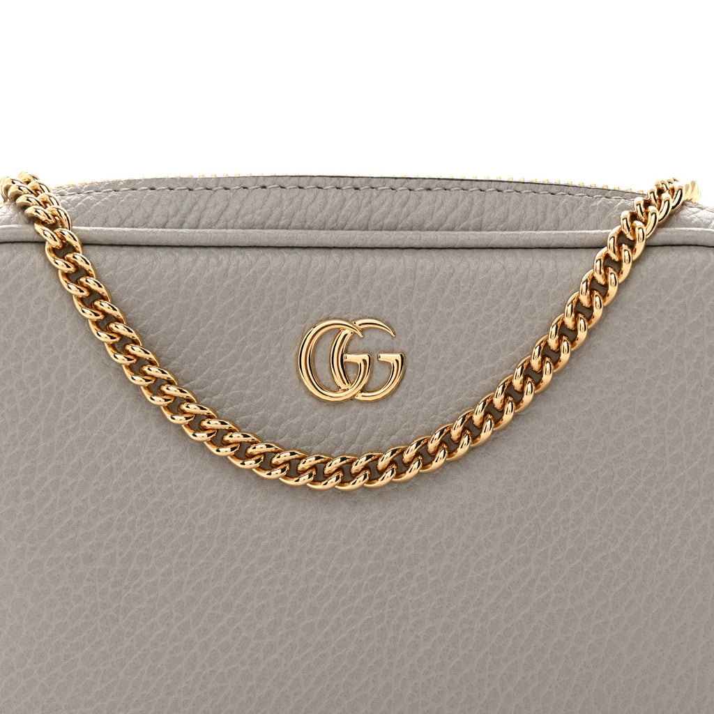Dollar Calfskin Super Mini GG Marmont Chain Shoulder Bag Deep Grey