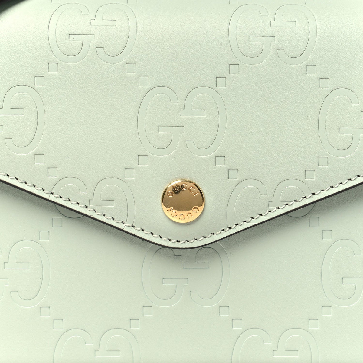 Calfskin GG Super Mini Shoulder Bag Pale Green