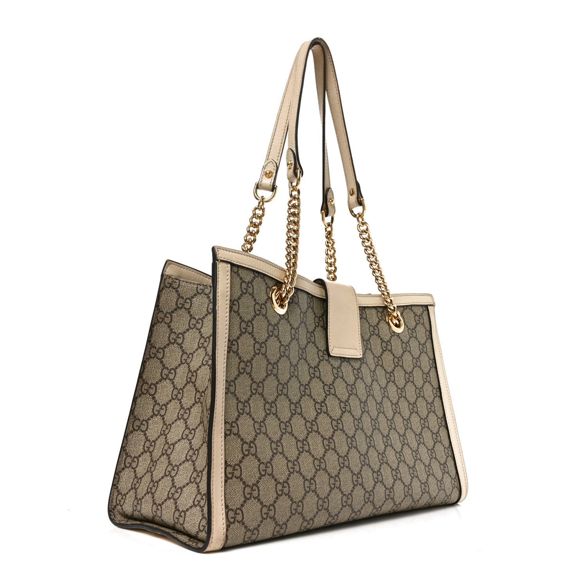 GG Supreme Monogram Medium Padlock Tote White
