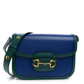 Azalea Calfskin Horsebit 1955 Shoulder Bag Imperial Blue Pavone