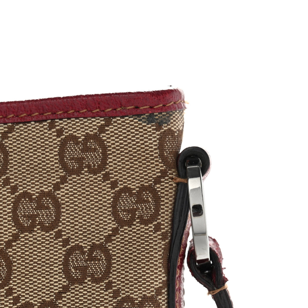GG Supreme Monogram Medium Flat Messenger Bag Red
