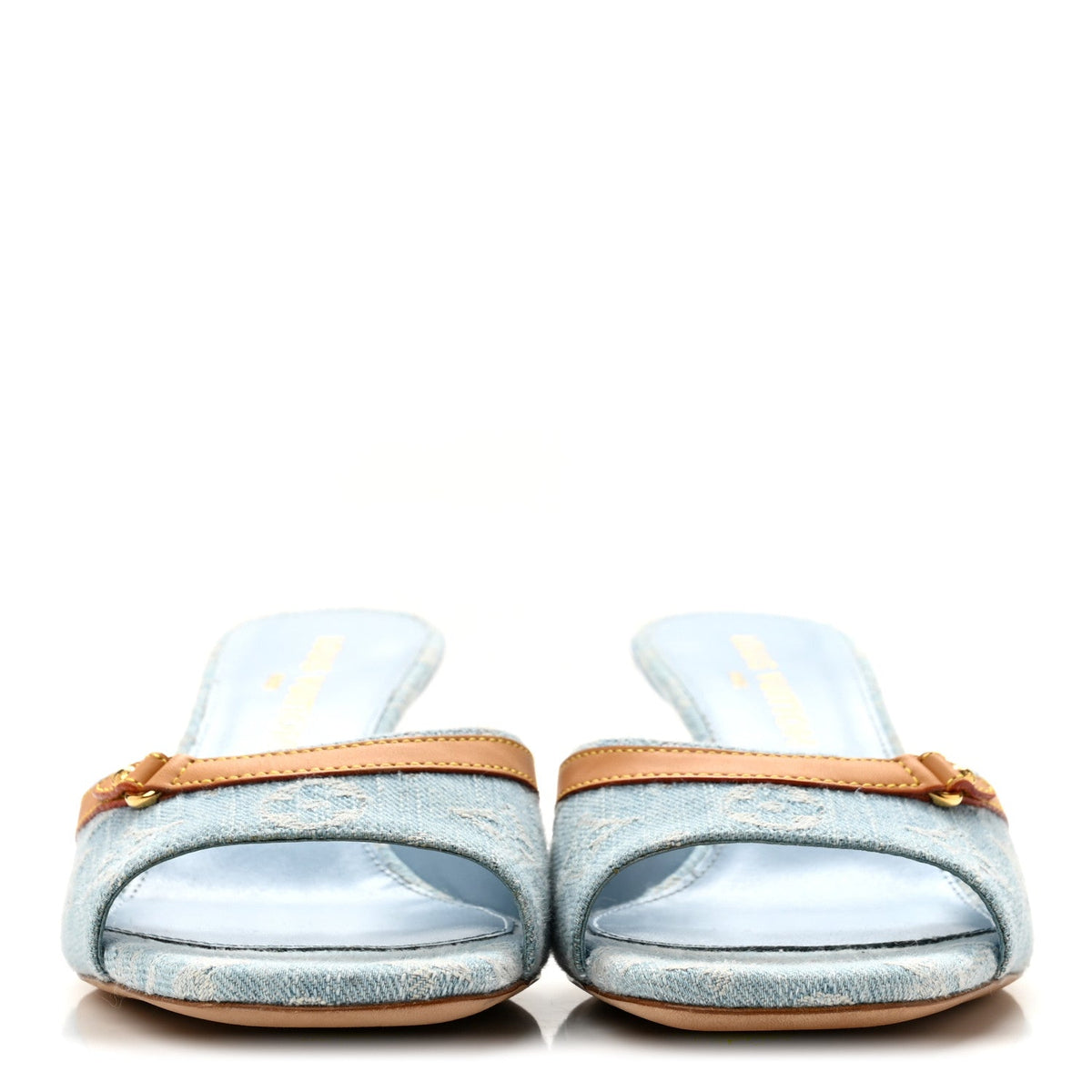 Monogram Denim 6AM Mules 40 Light Blue