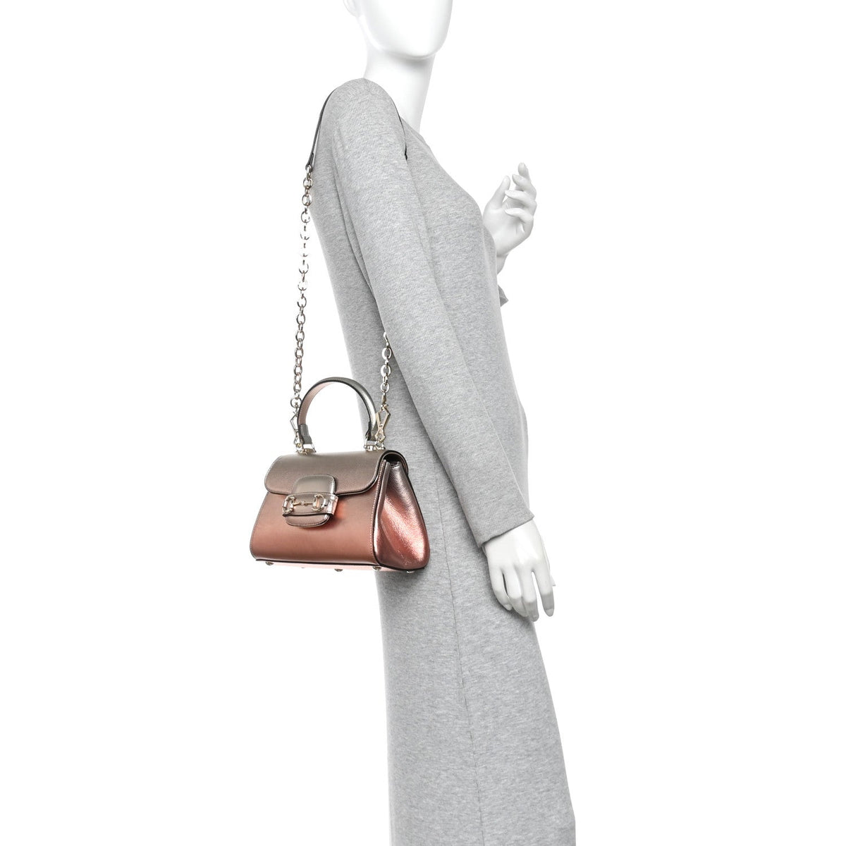 Metallic Mini Horsebit 1955 Top Handle Flap Bag Multicolor