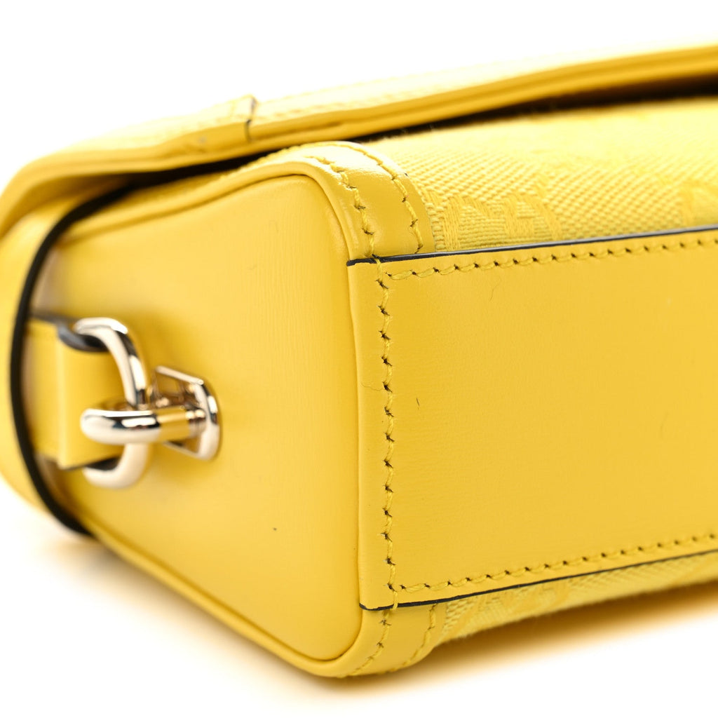 GG Monogram Textured Dollar Calfskin Small Luce Shoulder Bag Yellow