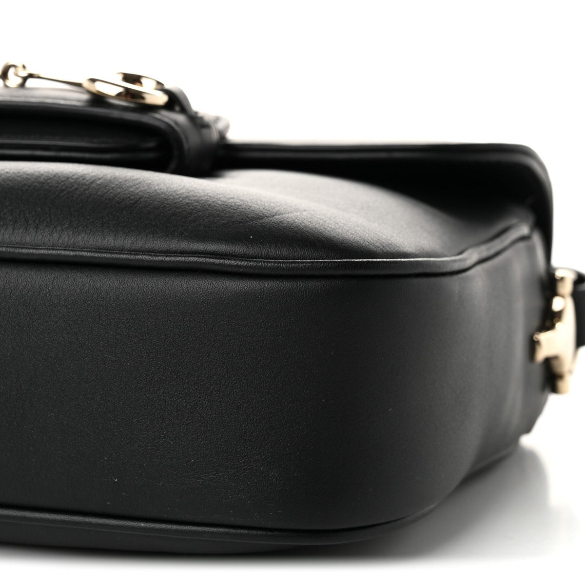 Arabella Calfskin Horsebit 1955 Soft Small Shoulder Bag Black